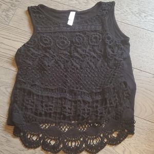 Girls small lace overlay tank